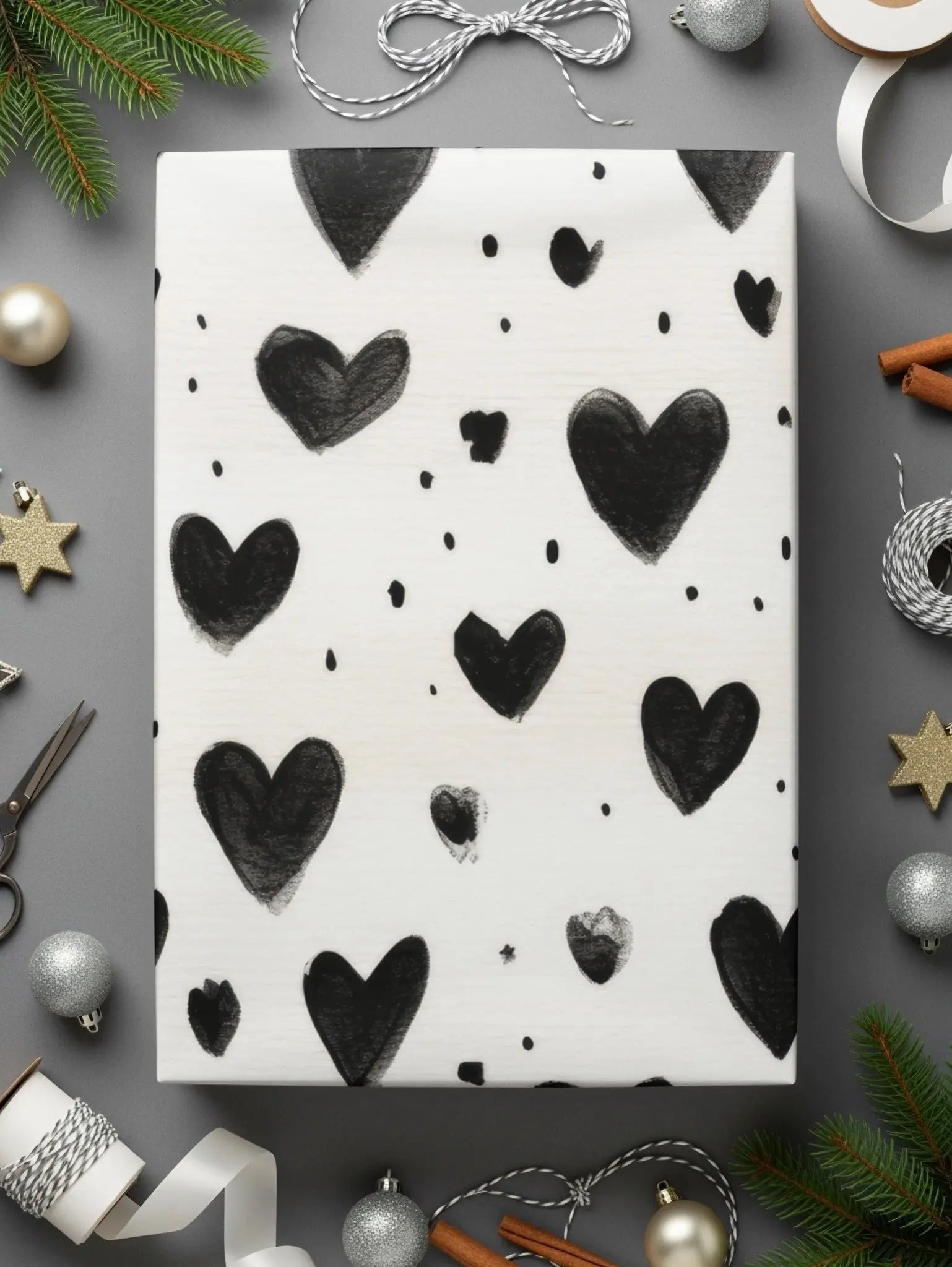 Black Heart Digital Paper, Seamless Pattern, Grunge Texture, Love Clipart, Scrapbook Paper, Fabric Design, Digital Background - Moore and Mountain