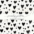 Black Heart Digital Paper, Seamless Pattern, Grunge Texture, Love Clipart, Scrapbook Paper, Fabric Design, Digital Background - Moore and Mountain