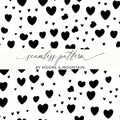 Black Hearts Pattern Digital Paper, Seamless Heart Background, Trendy Digital Paper, Love Pattern JPEG, Commercial Use - Moore and Mountain