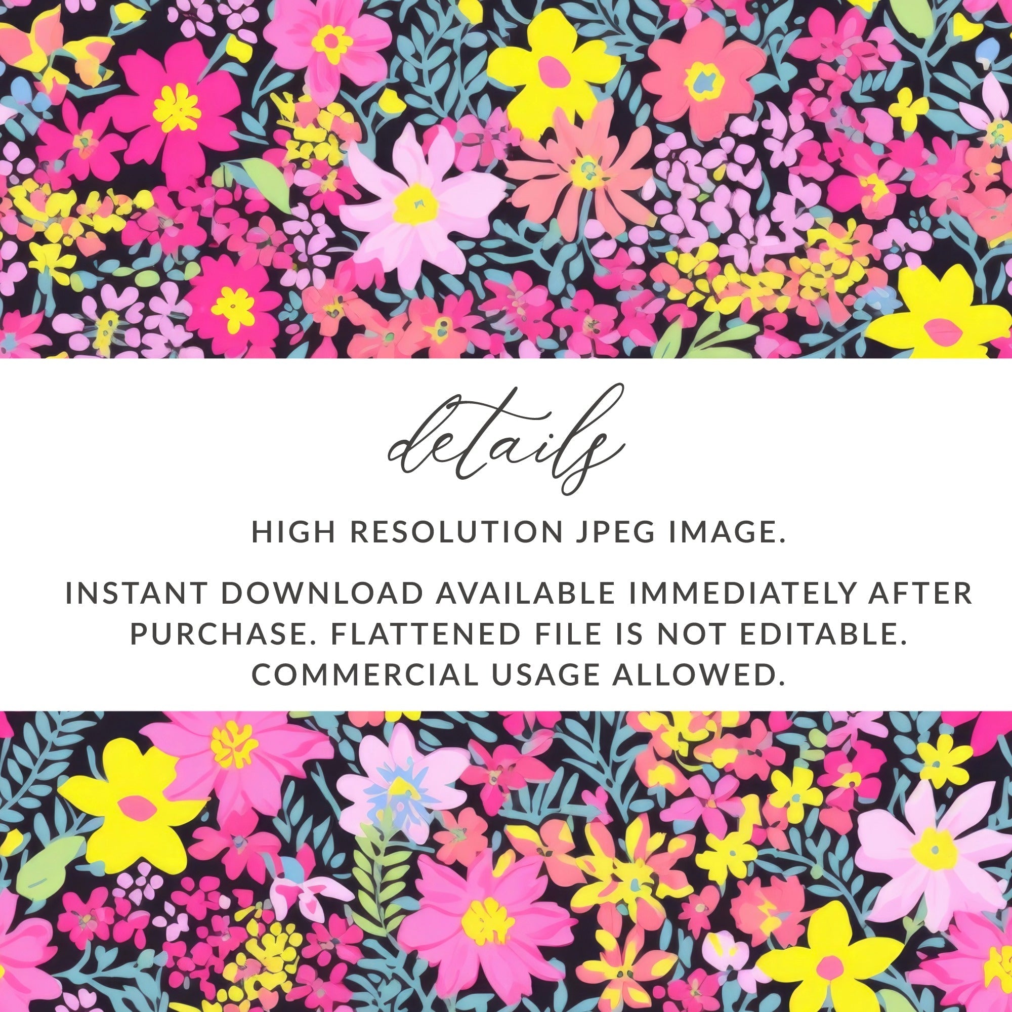 Ditsy Floral Seamless Pattern Digital Paper, Colorful Flower Design, Fabric Print, Digital DownloadFloral Seamless Pattern Digital Paper, Bright Colorful Flowers, Girly Designs, 12x12 JPEG Files, Commercial Use Digital Product - Moore and Mountain