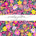 Ditsy Floral Seamless Pattern Digital Paper, Colorful Flower Design, Fabric Print, Digital DownloadFloral Seamless Pattern Digital Paper, Bright Colorful Flowers, Girly Designs, 12x12 JPEG Files, Commercial Use Digital Product - Moore and Mountain