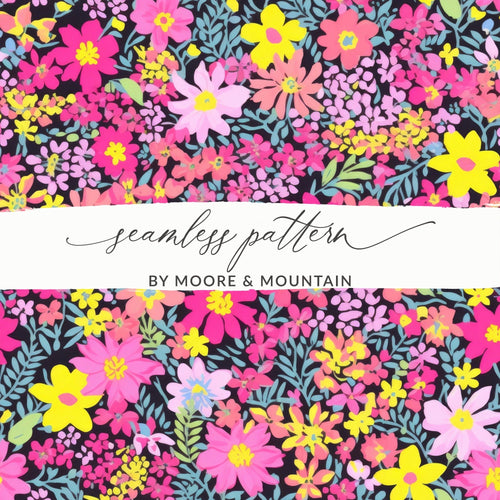 Ditsy Floral Seamless Pattern Digital Paper, Colorful Flower Design, Fabric Print, Digital DownloadFloral Seamless Pattern Digital Paper, Bright Colorful Flowers, Girly Designs, 12x12 JPEG Files, Commercial Use Digital Product - Moore and Mountain