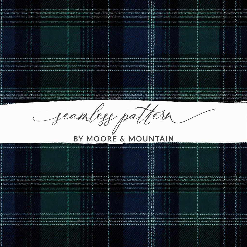Black and Green Mens Scottish Tartan Seamless Digital - Moore and Mountain