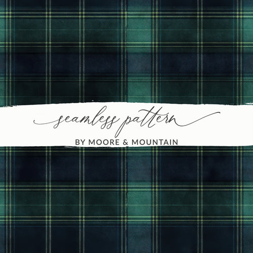 Black and Green Tartan Seamless Digital - Moore and Mountain