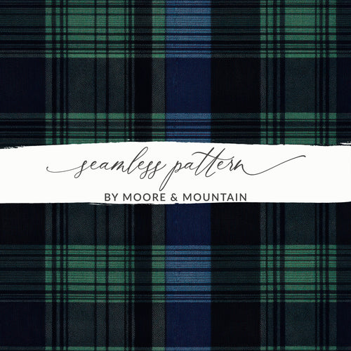 Black and Green Tartan Seamless Digital - Moore and Mountain