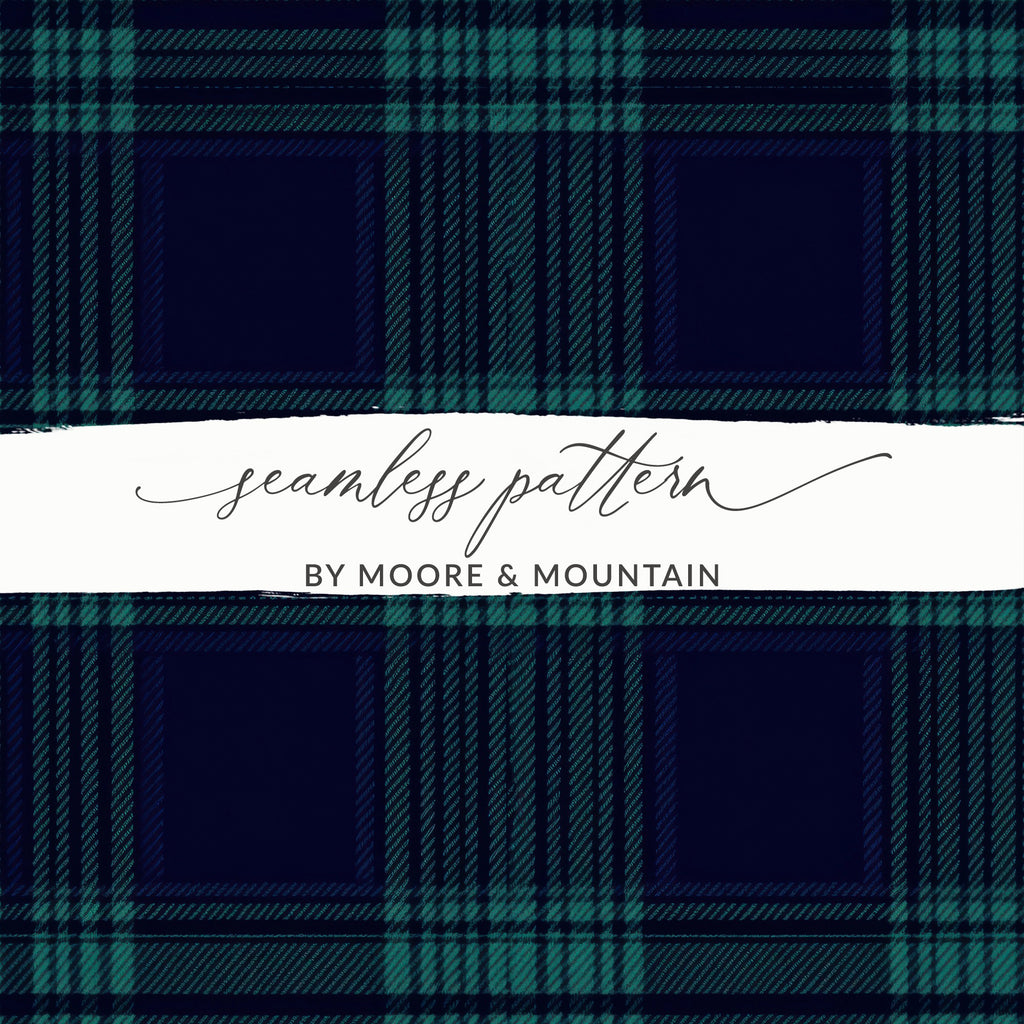 Black and Green Tartan Seamless Pattern Digital - Moore and Mountain