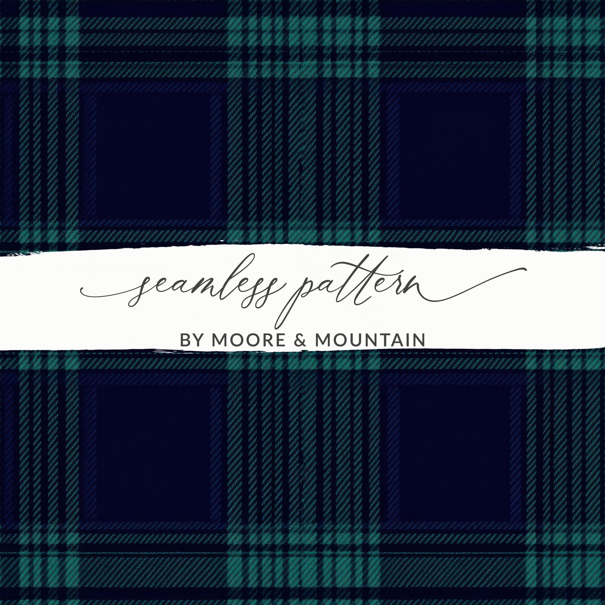 Black and Green Tartan Seamless Pattern Digital - Moore and Mountain