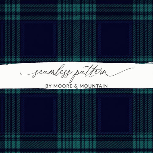 Black and Green Tartan Seamless Pattern Digital - Moore and Mountain