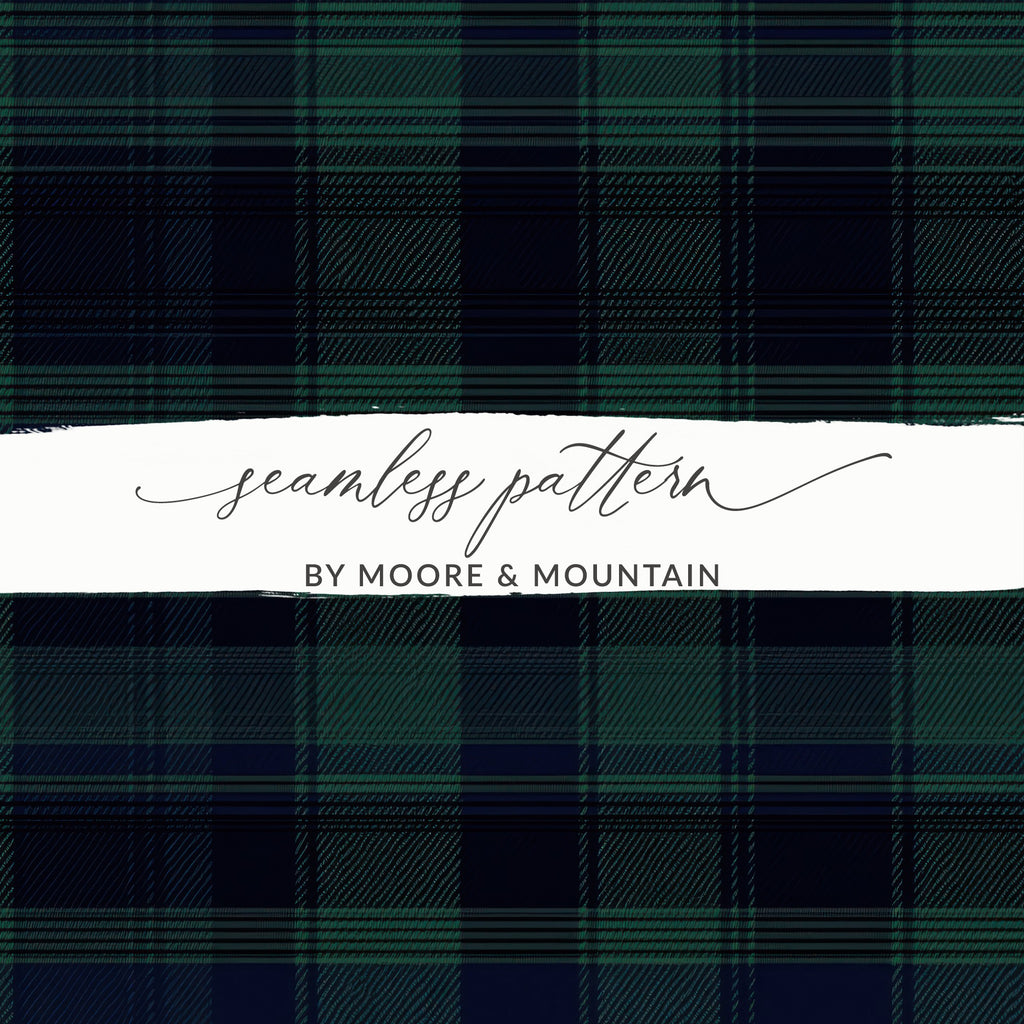 Black and Green Tartan Seamless Pattern Digital - Moore and Mountain