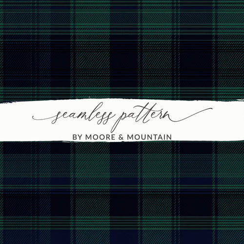 Black and Green Tartan Seamless Pattern Digital - Moore and Mountain