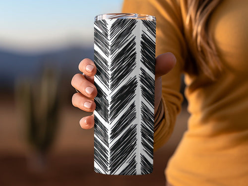 Black and White Abstract Doodle Digital Download, Feather Herringbone - Moore and Mountain
