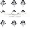Black and White Abstract Doodle Digital Pattern, Floral Design, Decorative Repeat Design, Seamless Surface Pattern, Modern Vector Design - Moore and Mountain