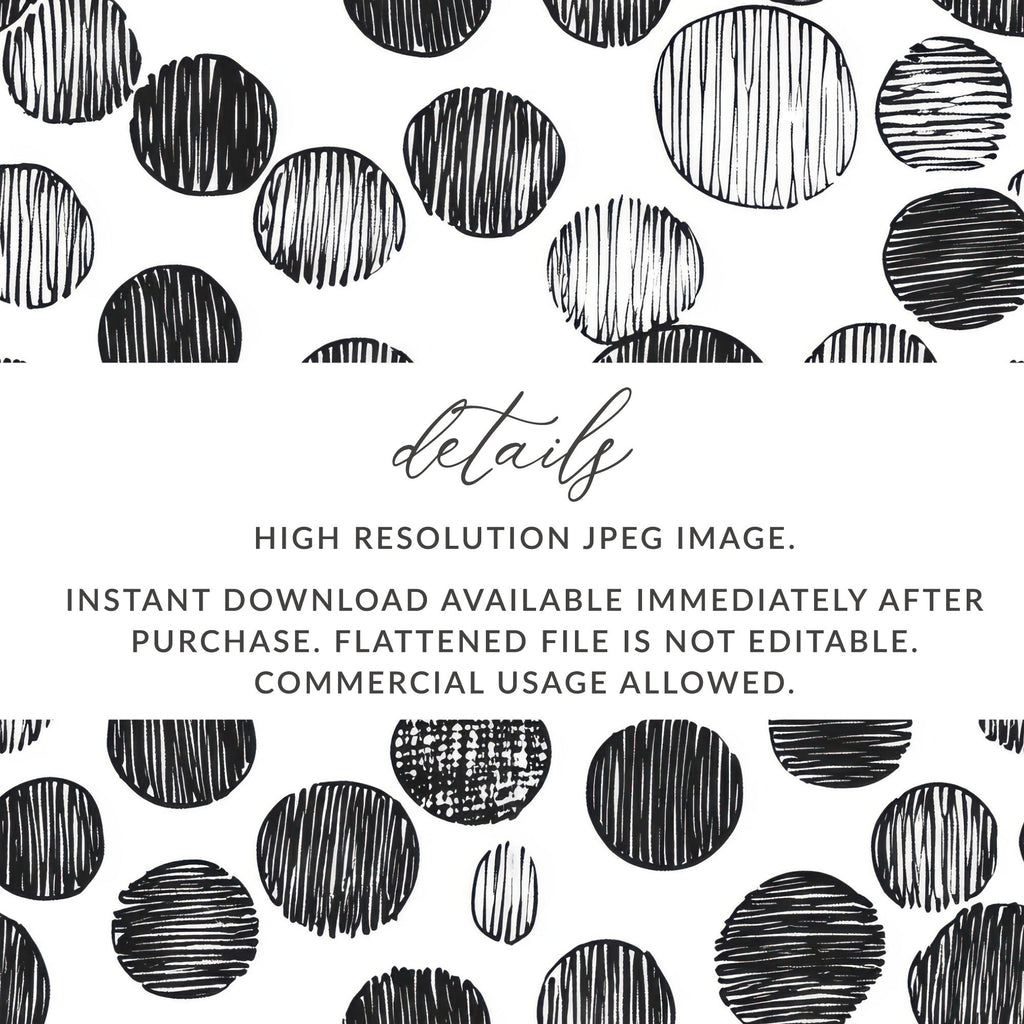 Black and White Abstract Doodle Digital Print, Geometric Circles Pattern Art, Modern Wall Decor, Printable Art, Instant Download - Moore and Mountain