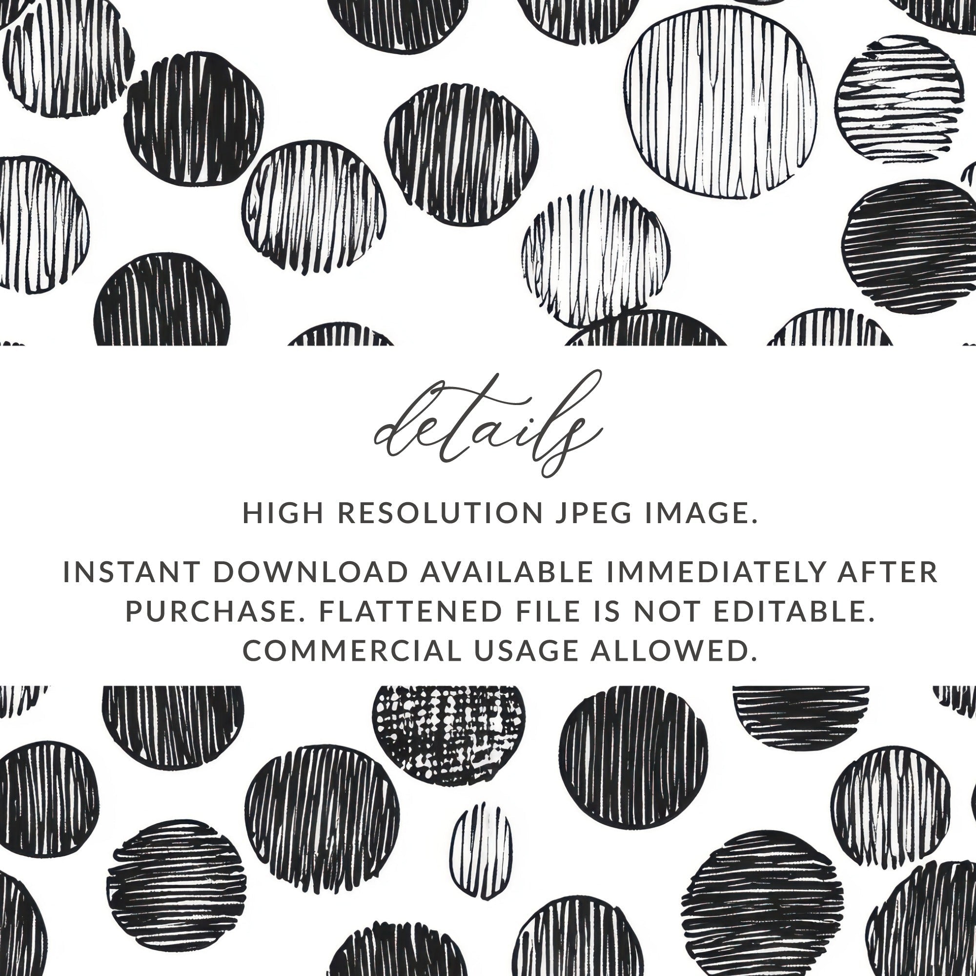 Black and White Abstract Doodle Digital Print, Geometric Circles Pattern Art, Modern Wall Decor, Printable Art, Instant Download - Moore and Mountain