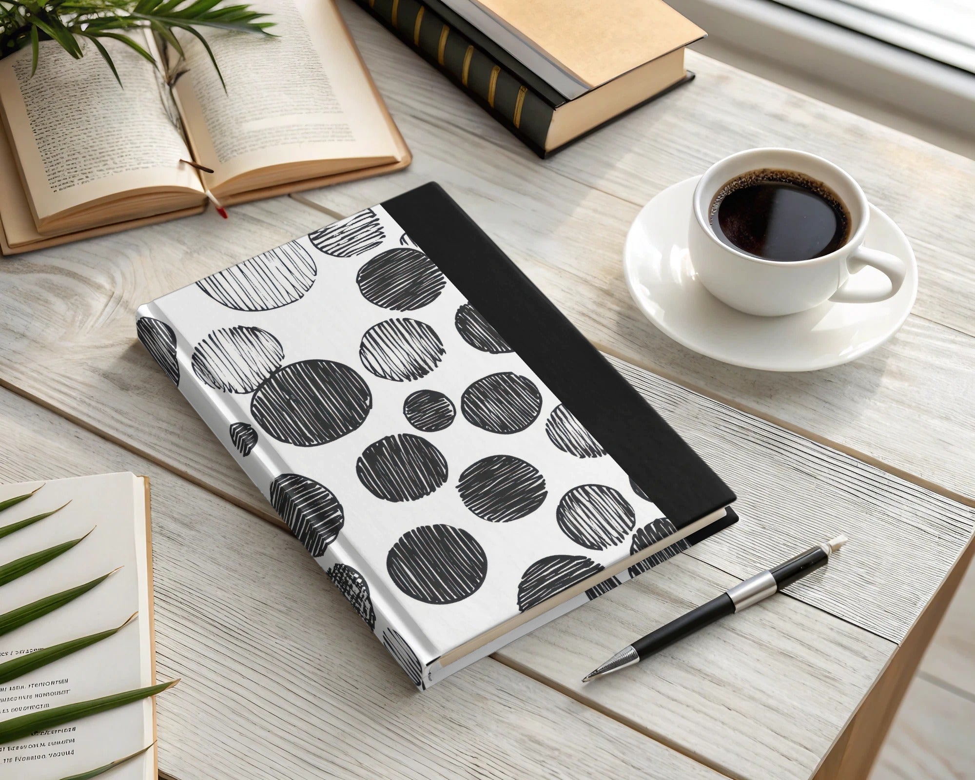 Black and White Abstract Doodle Digital Print, Geometric Circles Pattern Art, Modern Wall Decor, Printable Art, Instant Download - Moore and Mountain