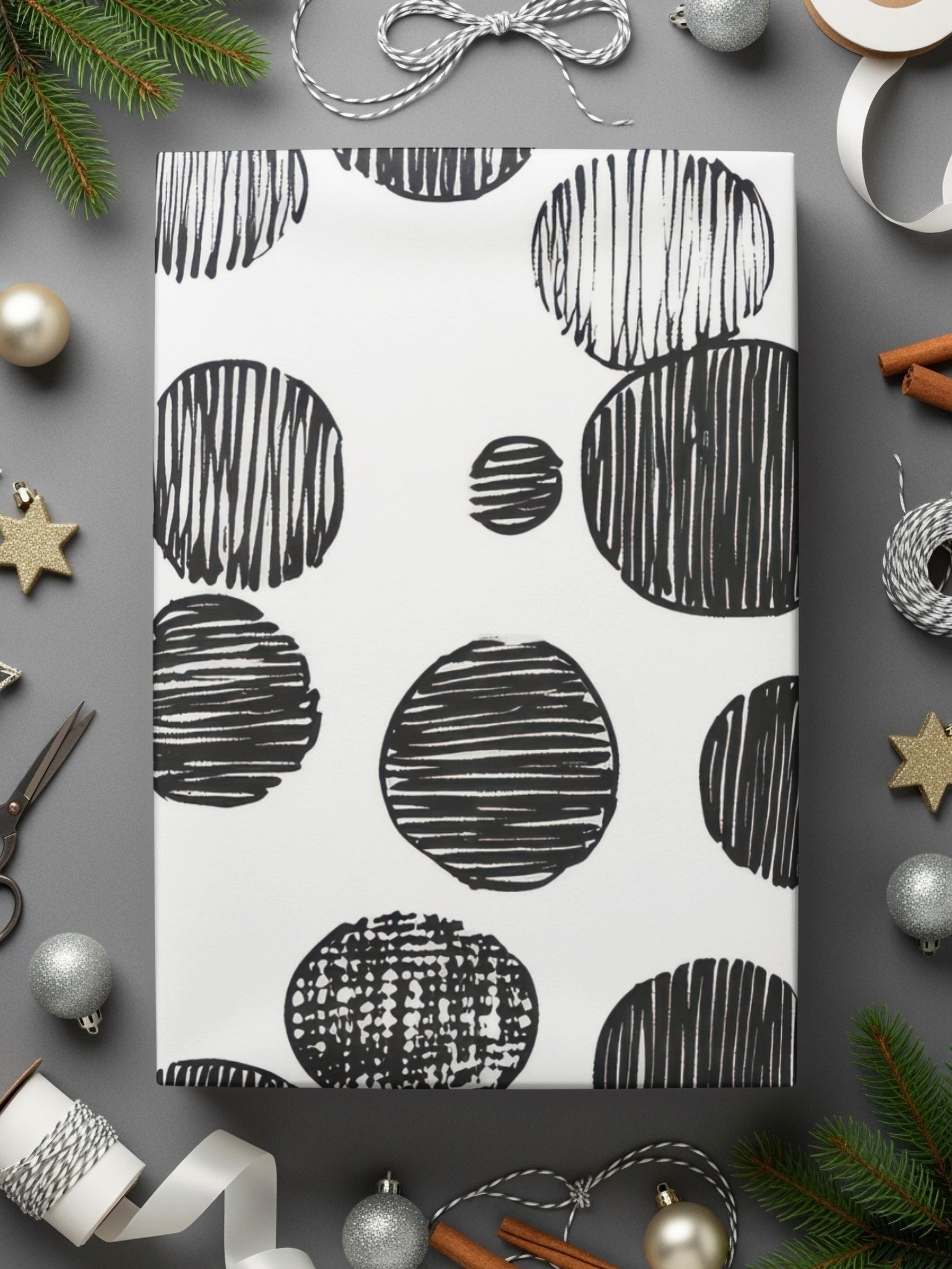 Black and White Abstract Doodle Digital Print, Geometric Circles Pattern Art, Modern Wall Decor, Printable Art, Instant Download - Moore and Mountain