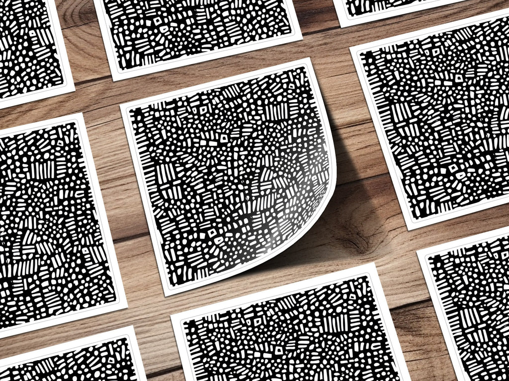 Black and White Abstract Doodle, Geometric Digital Art Print, Modern Digital Download, Printable Wall Art, Home Decor - Moore and Mountain