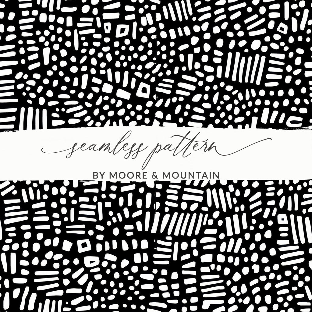 Black and White Abstract Doodle, Geometric Digital Art Print, Modern Digital Download, Printable Wall Art, Home Decor - Moore and Mountain