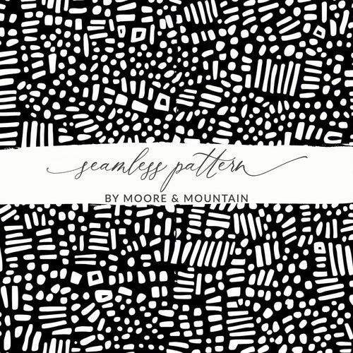 Black and White Abstract Doodle, Geometric Digital Art Print, Modern Digital Download, Printable Wall Art, Home Decor - Moore and Mountain