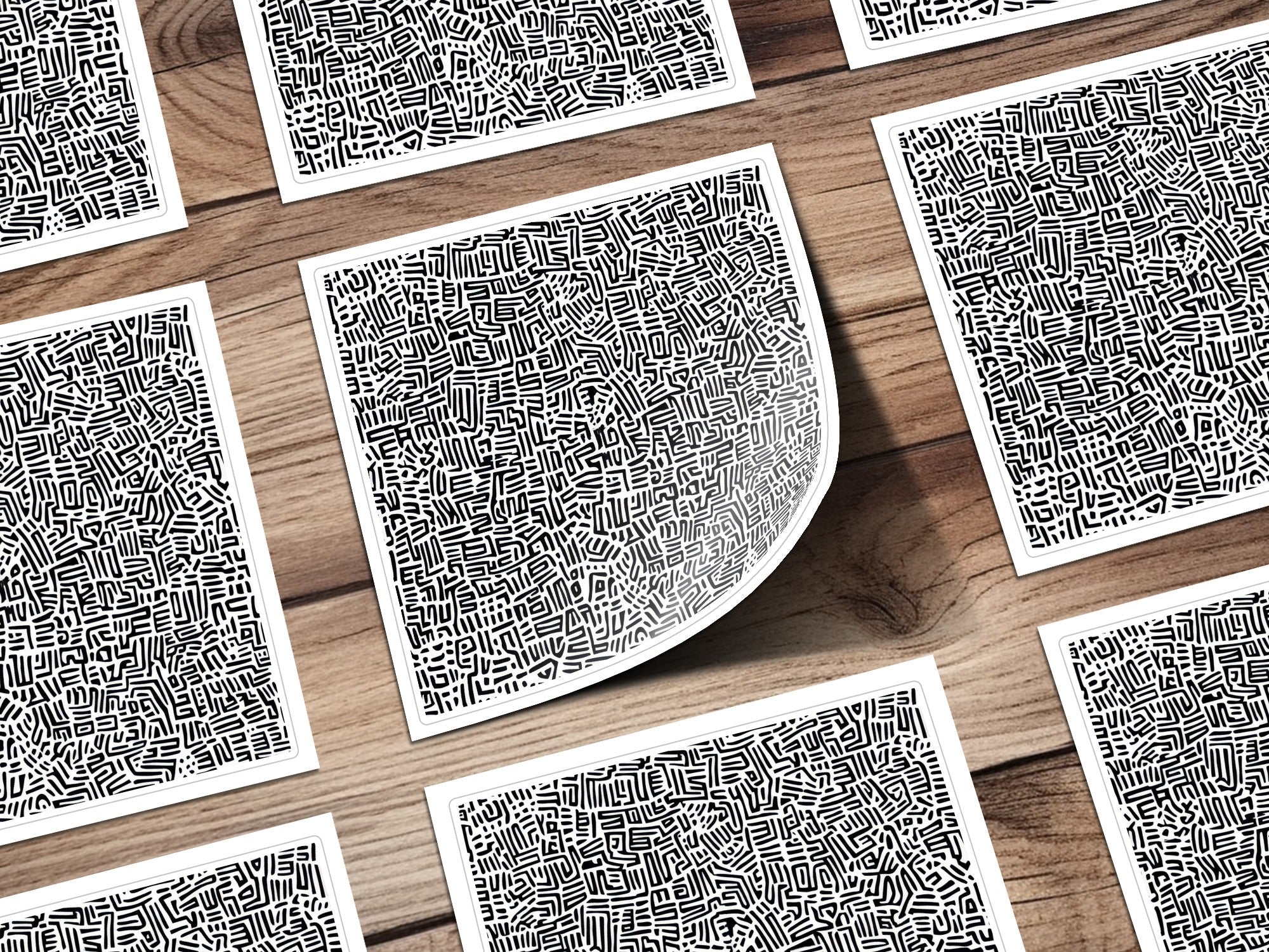 Black and White Abstract Doodle, Geometric Digital Pattern, Modern Printable Art, Trendy Background Design, Instant Download, Commercial Use - Moore and Mountain