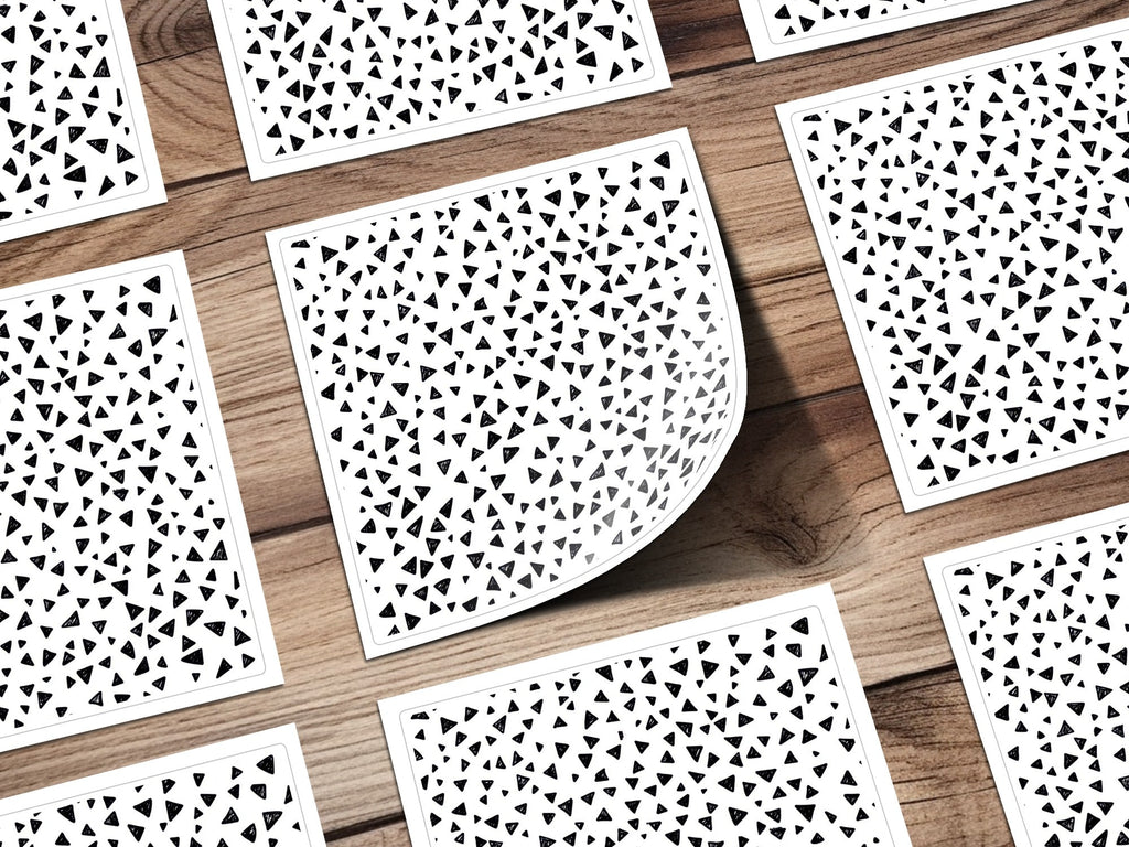 Black and White Abstract Triangles Doodle Pattern Texture, Modern Background, Scrapbook Paper, Printable Pattern - Moore and Mountain