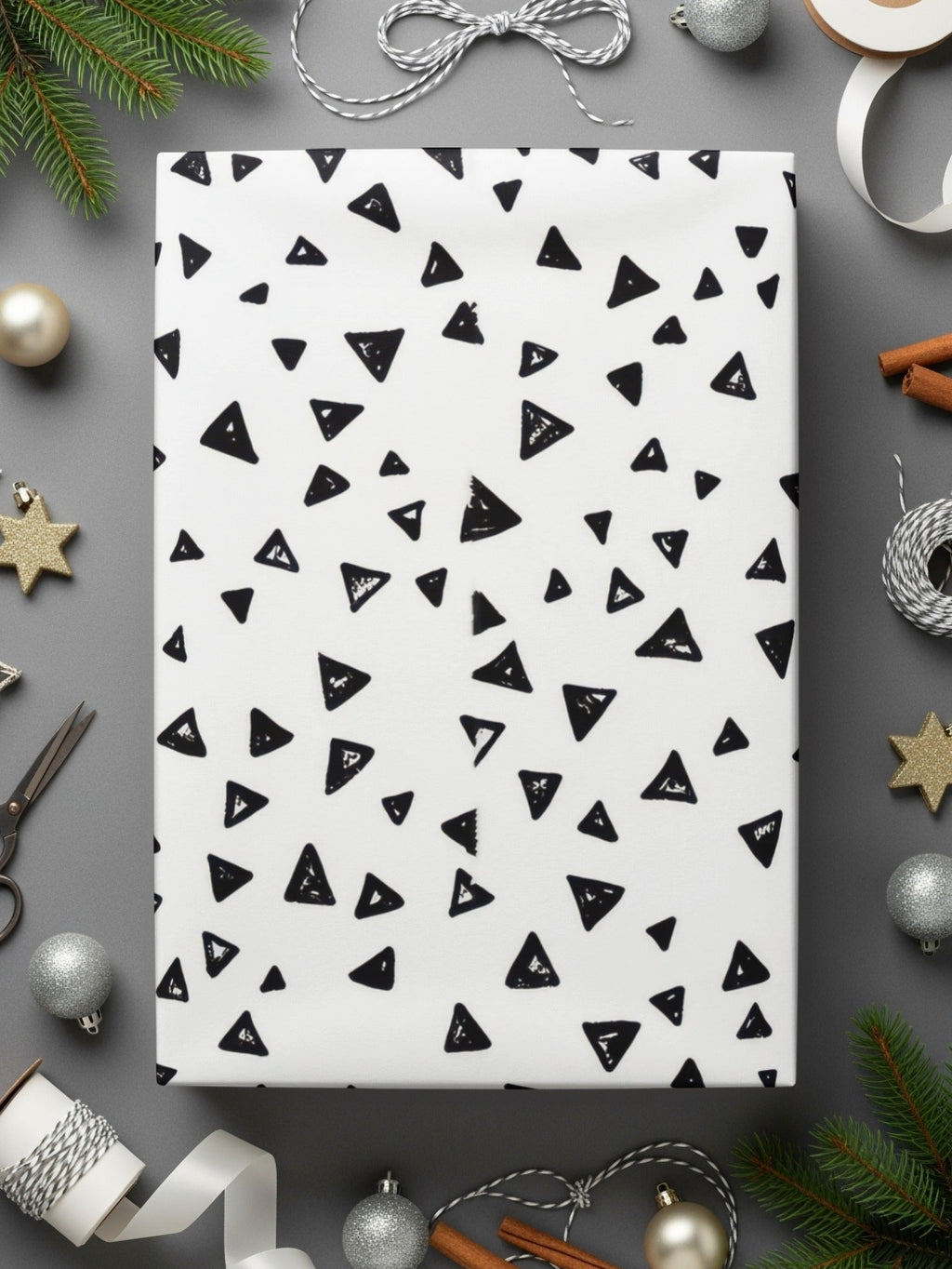 Black and White Abstract Triangles Seamless Geometric Pattern Tiny Triangles - Moore and Mountain