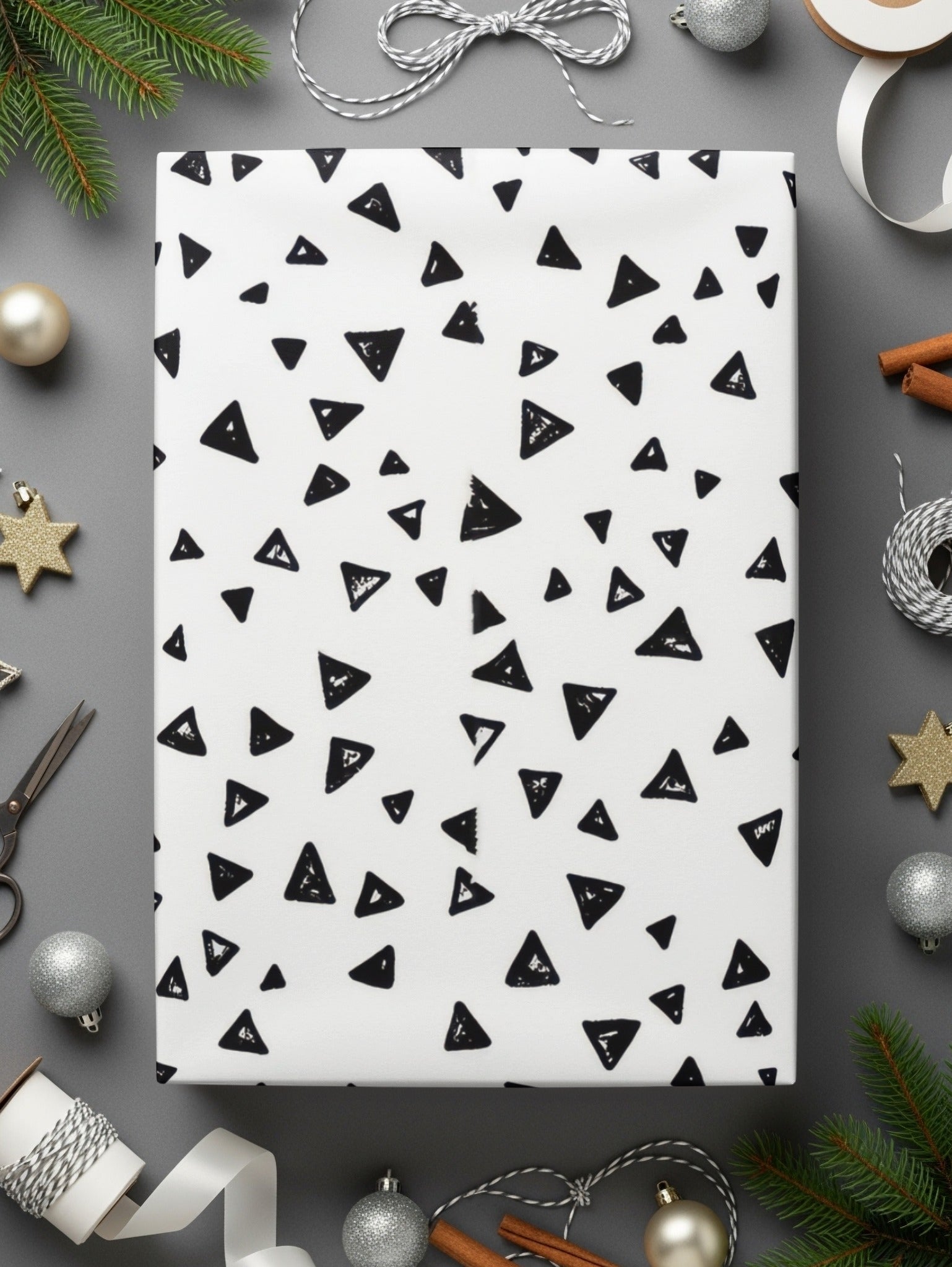 Black and White Abstract Triangles Seamless Geometric Pattern Tiny Triangles - Moore and Mountain