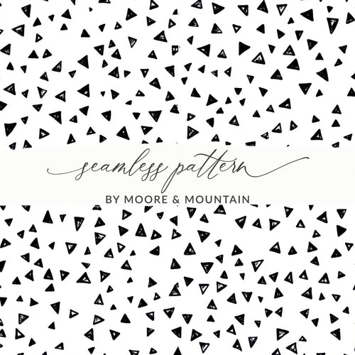 Black and White Abstract Triangles Seamless Geometric Pattern Tiny Triangles - Moore and Mountain