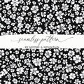 Black and White Floral Doodle, Abstract Digital Paper, Flower Pattern, Modern Design, Seamless Printable, Commercial Use - Moore and Mountain