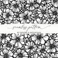 Black and White Floral Doodle, Abstract Digital Paper, Seamless Pattern, Modern Fabric Design, DIY Craft Project, Scrapbook, Digital - Moore and Mountain