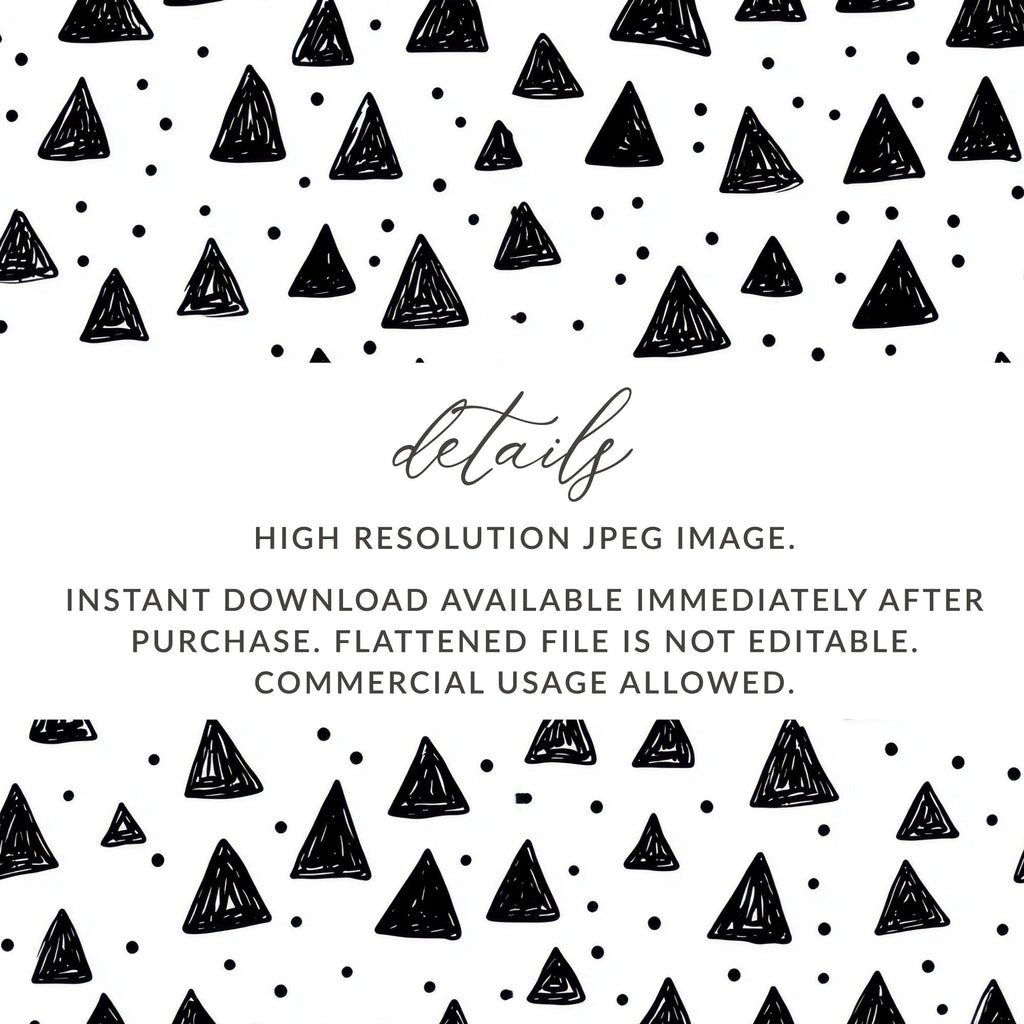 Black and White Triangle Doodles Seamless Digital Paper, Triangle Pattern Simple - Moore and Mountain