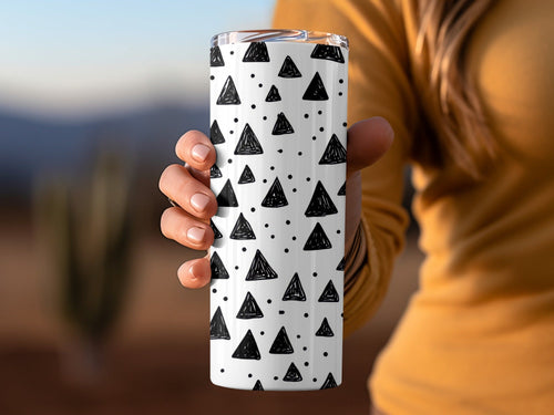 Black and White Triangle Doodles Seamless Digital Paper, Triangle Pattern Simple - Moore and Mountain