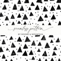 Black and White Triangle Doodles Seamless Digital Paper, Triangle Pattern Simple - Moore and Mountain