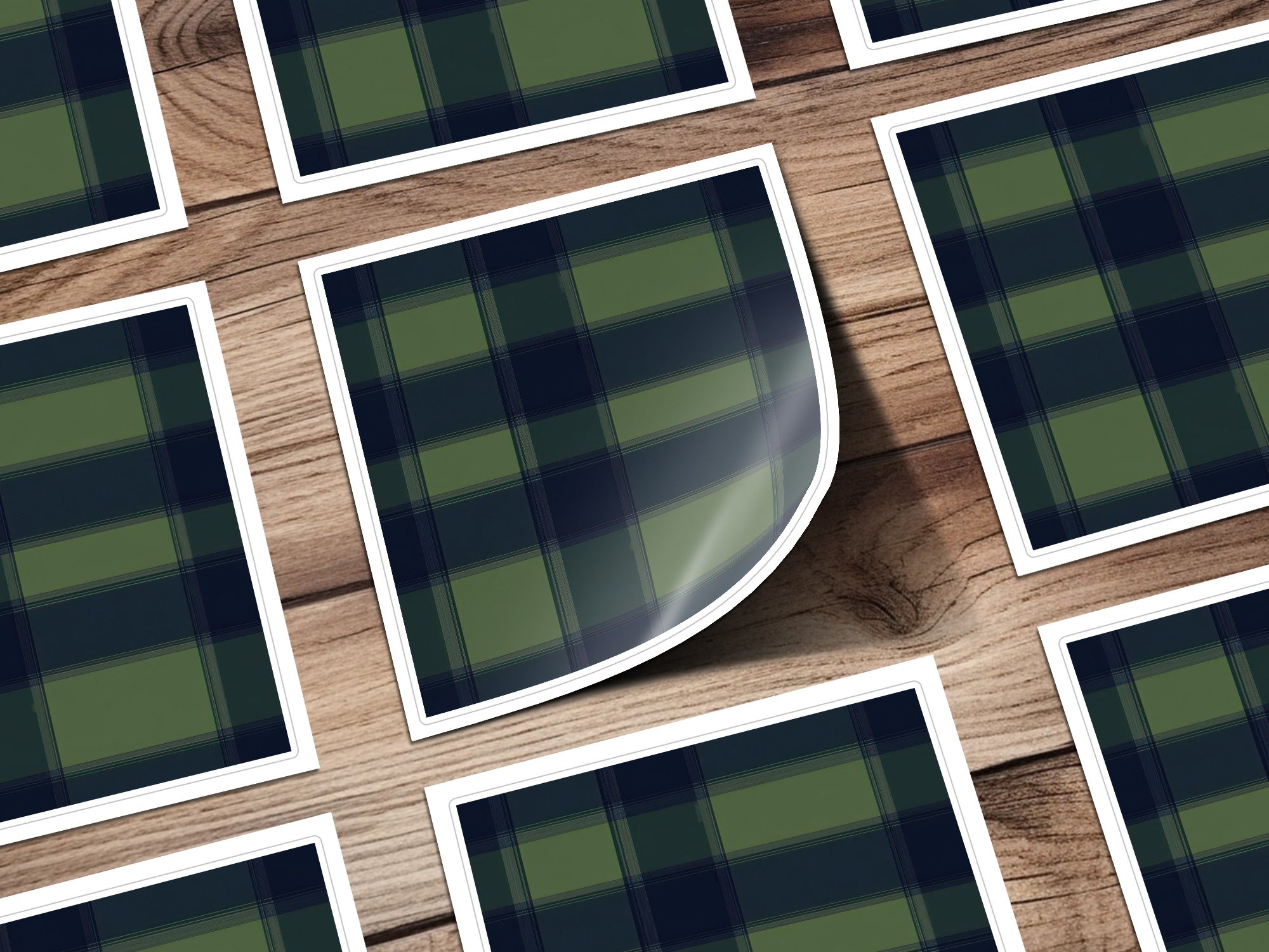 Blue And Green Minimalist Scottish Plaid Seamless Pattern - Moore and Mountain