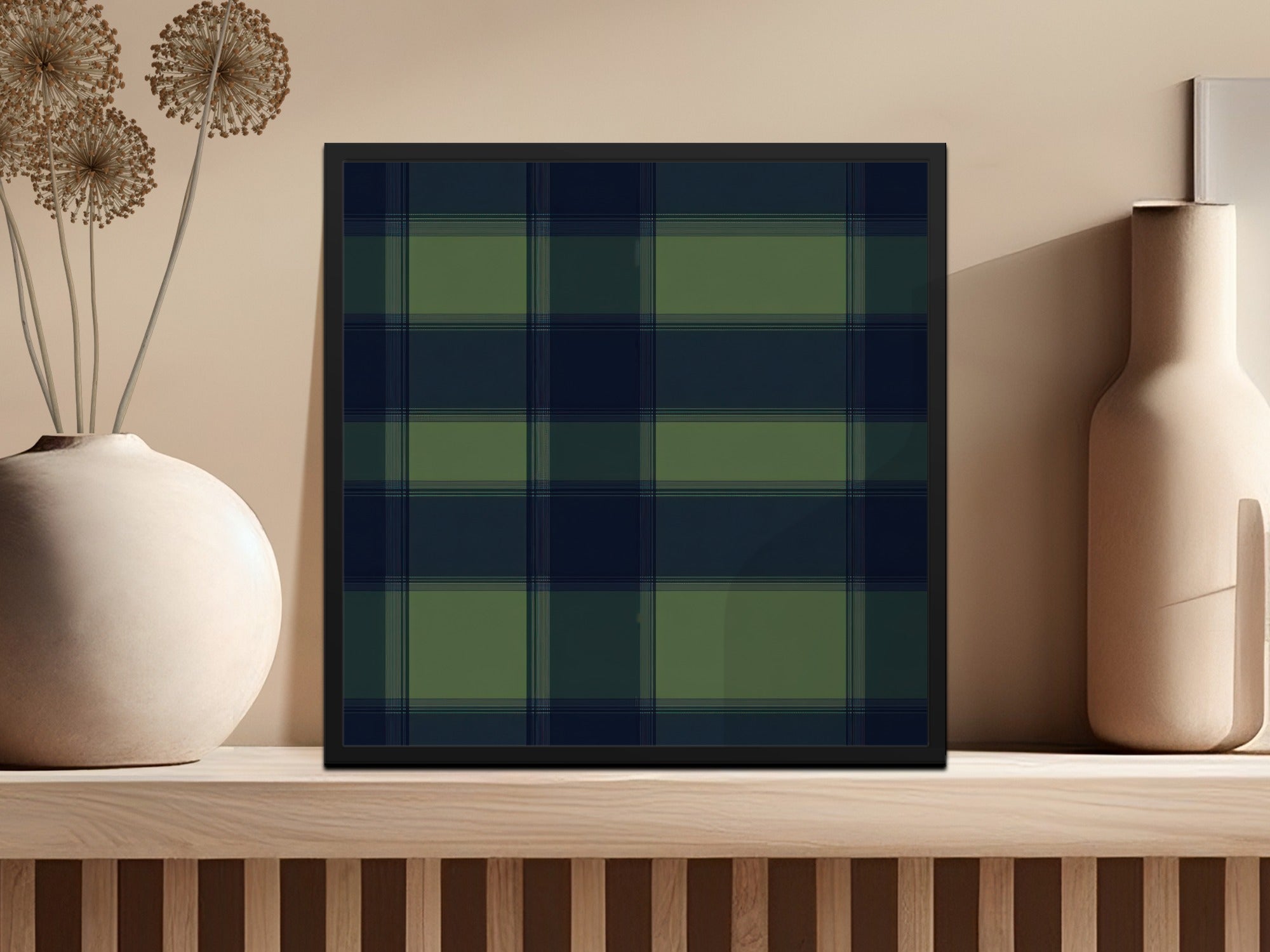 Blue And Green Minimalist Scottish Plaid Seamless Pattern - Moore and Mountain