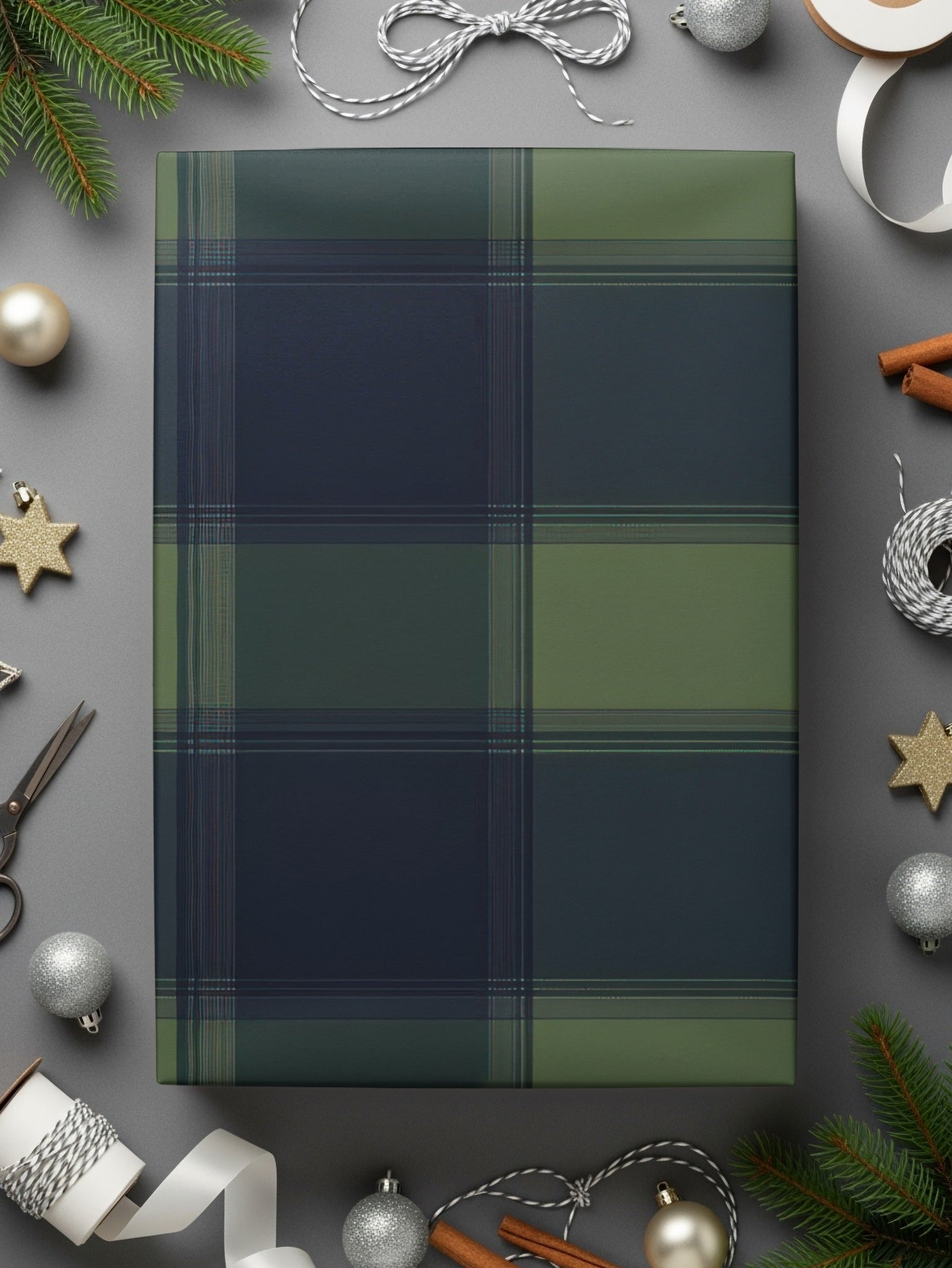 Blue And Green Minimalist Scottish Plaid Seamless Pattern - Moore and Mountain