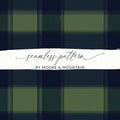 Blue And Green Minimalist Scottish Plaid Seamless Pattern - Moore and Mountain