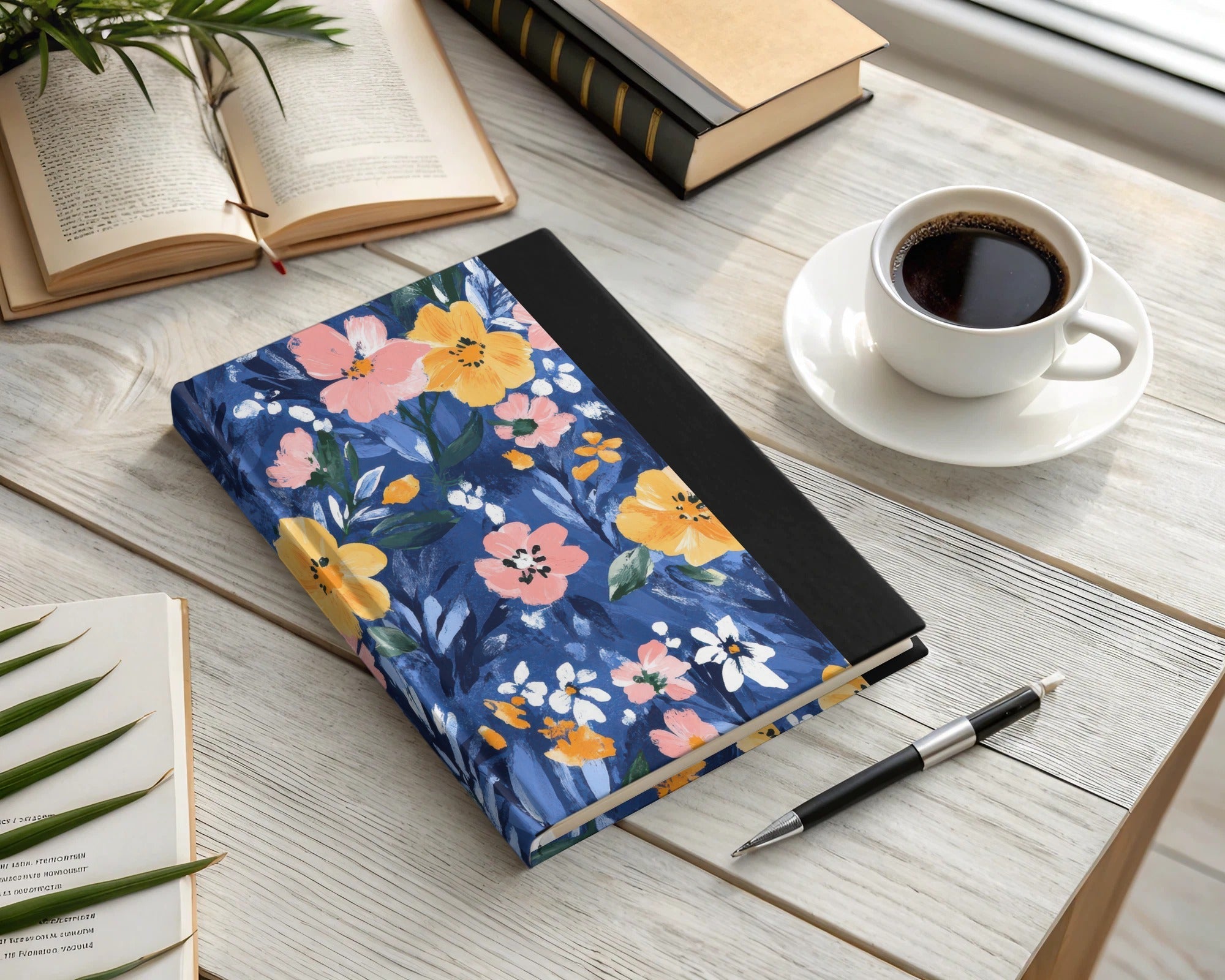 Blue Botanical Bliss Colorful Floral Art Print Digital - Moore and Mountain