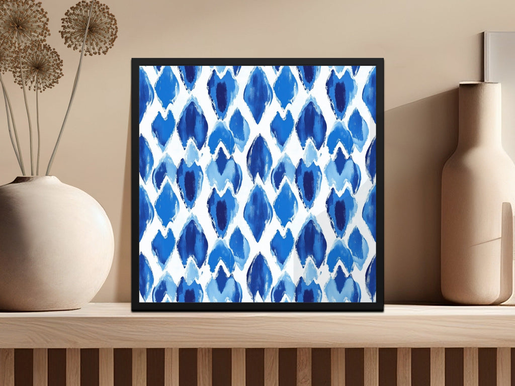 Blue Diamond Shape Abstract Pattern Style Digital Seamless Pattern - Moore and Mountain