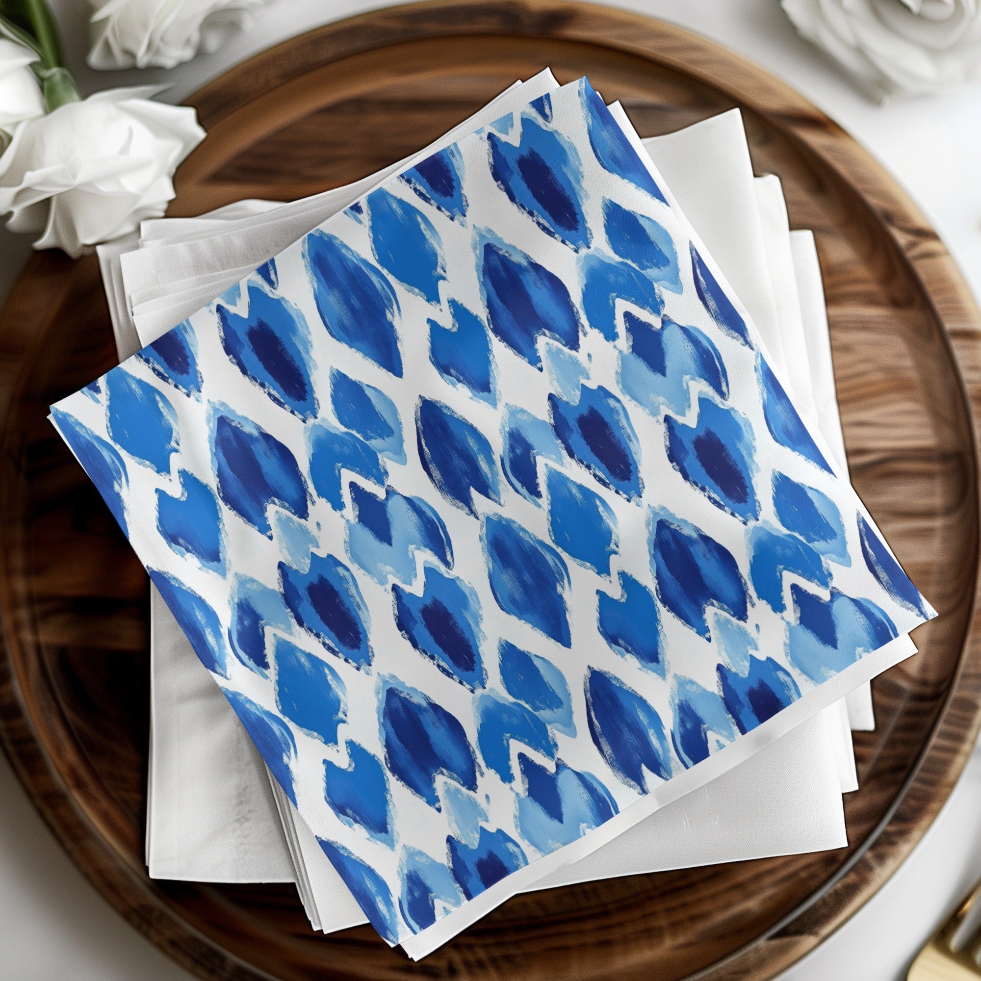 Blue Diamond Shape Abstract Pattern Style Digital Seamless Pattern - Moore and Mountain
