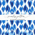 Blue Diamond Shape Abstract Pattern Style Digital Seamless Pattern - Moore and Mountain