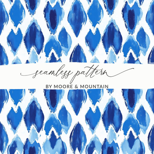 Blue Diamond Shape Abstract Pattern Style Digital Seamless Pattern - Moore and Mountain