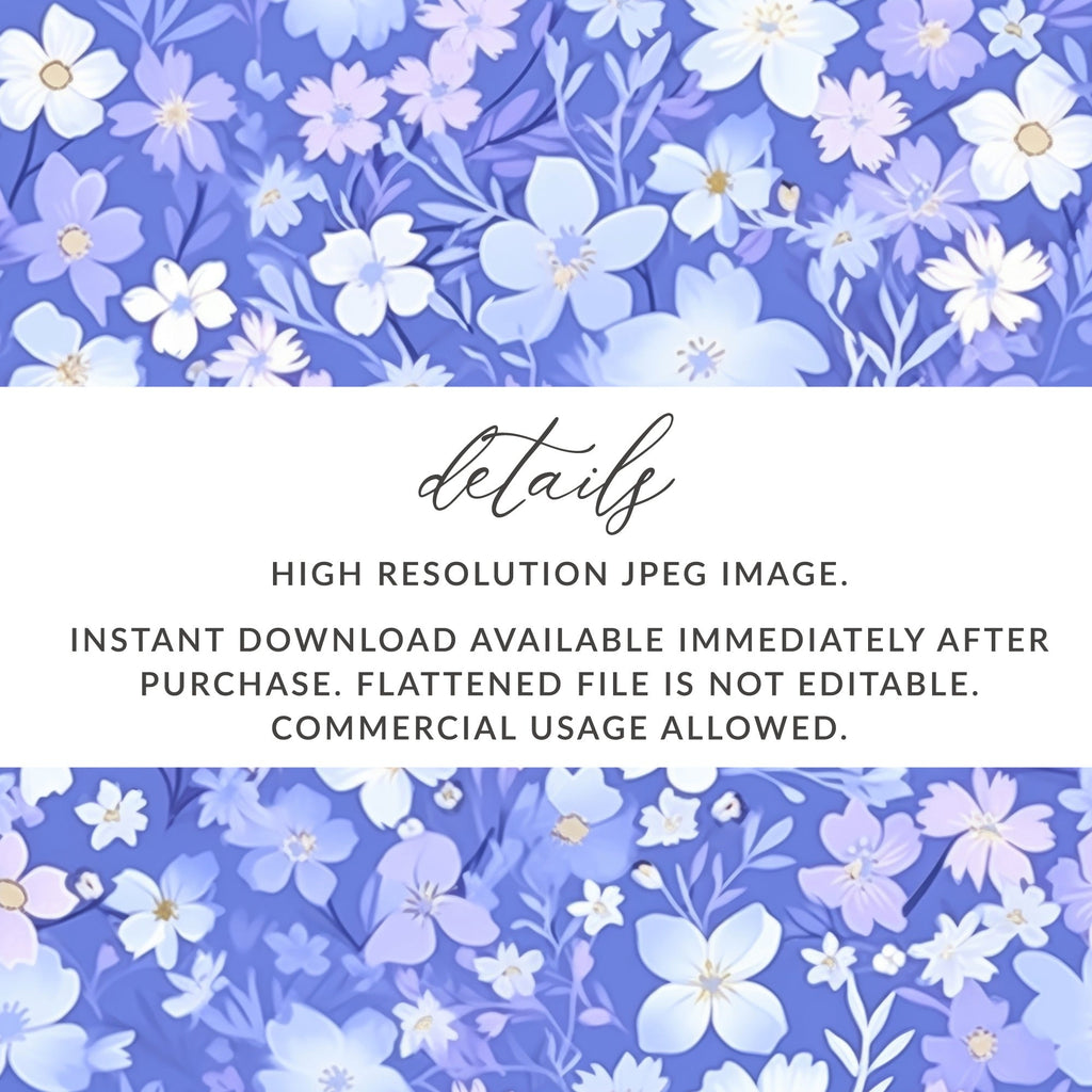 Blue Ditsy Floral Seamless Pattern Background - Moore and Mountain