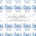 Blue Floral Bow Digital Paper, Seamless Patterns for Scrapbooking, Watercolor Bows, Festive Digital Design, Craft Project, Digital Product - Moore and Mountain