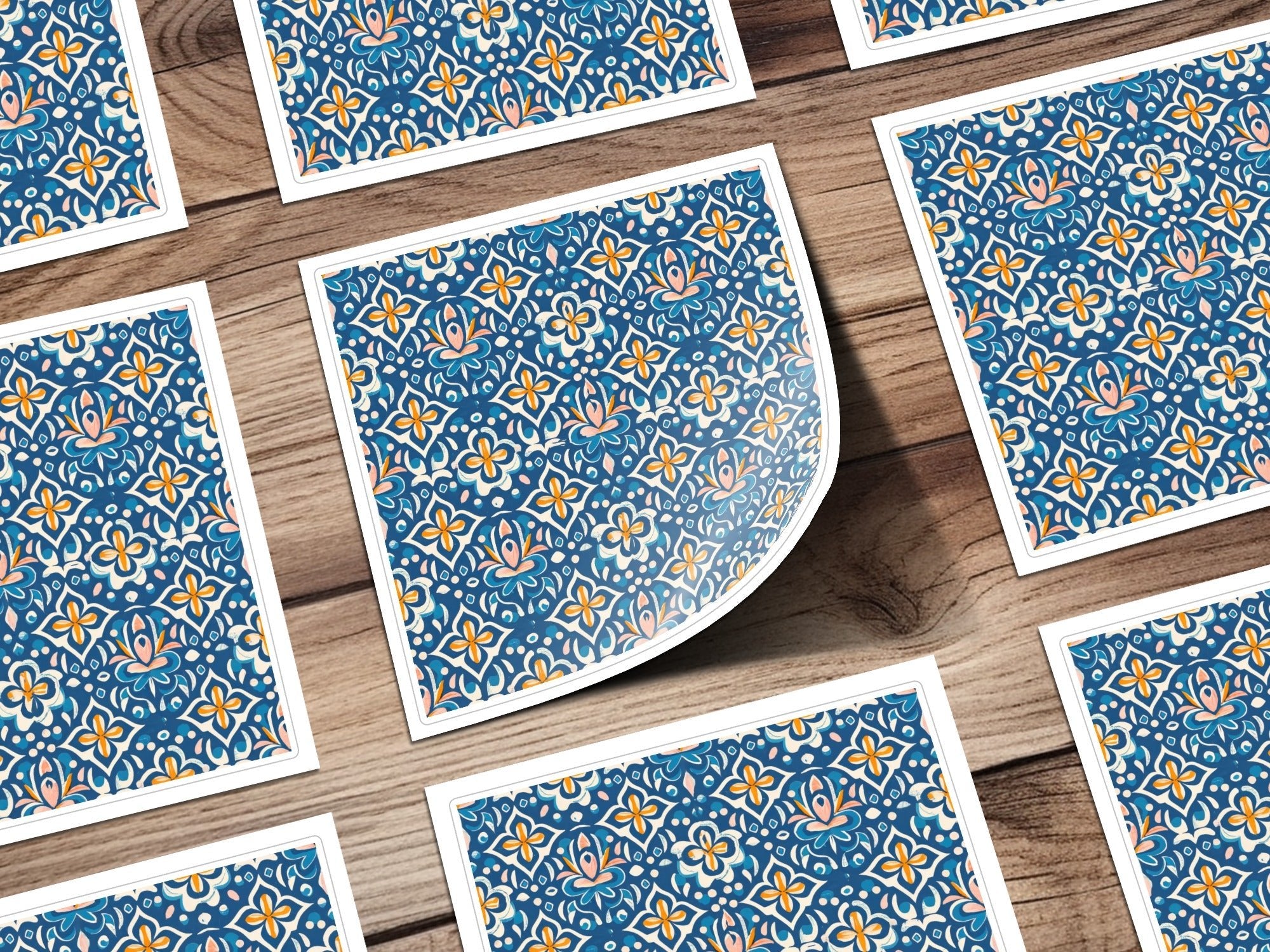 Blue Floral Seamless Pattern Digital Paper, Tileable Backdrop, Printable Scrapbook, Repeat Pattern, Fabric Design, Digital Download - Moore and Mountain