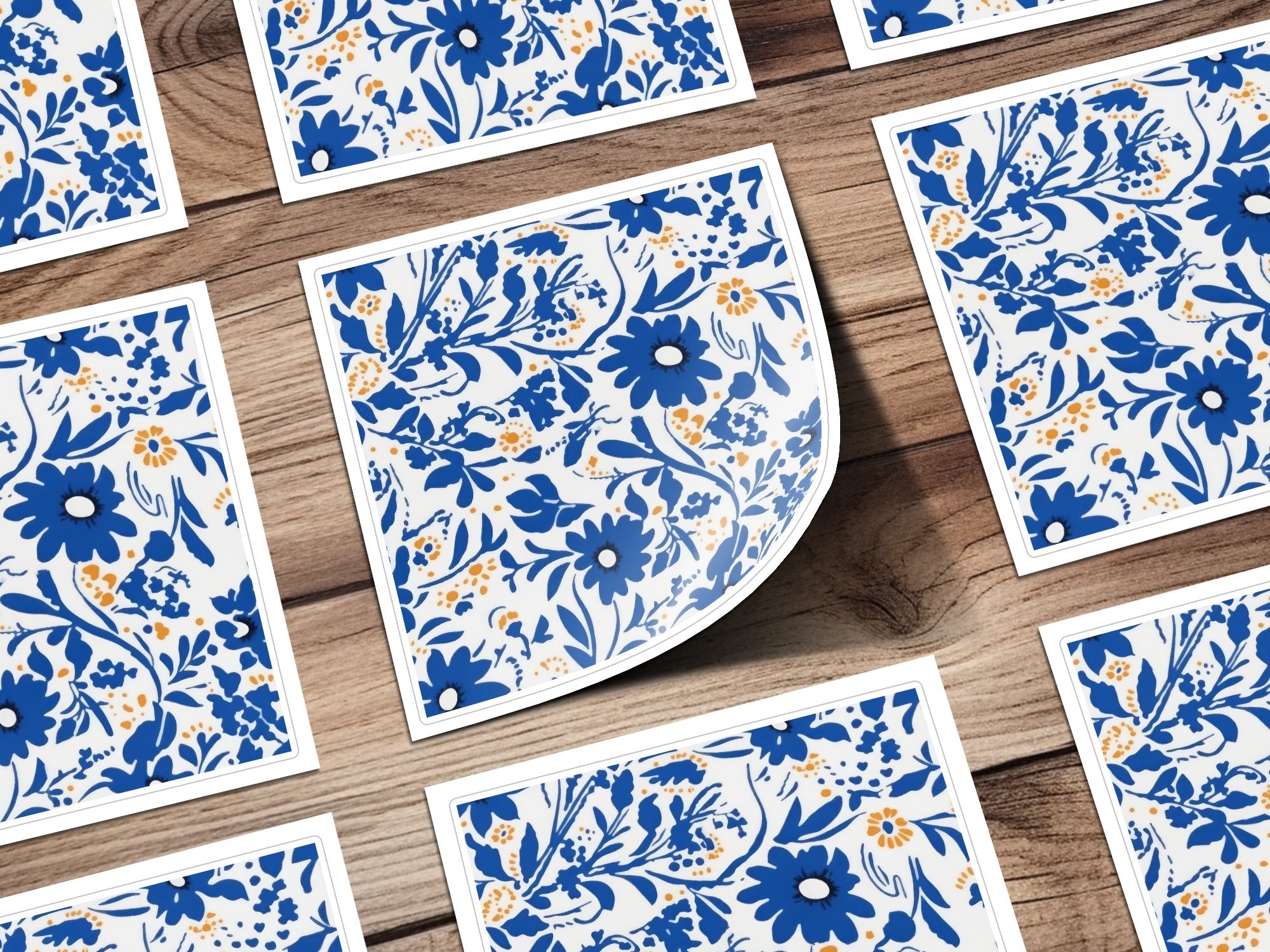 Blue Flower Chinoiserie Pattern Seamless Blue Toile Modern Pattern - Moore and Mountain