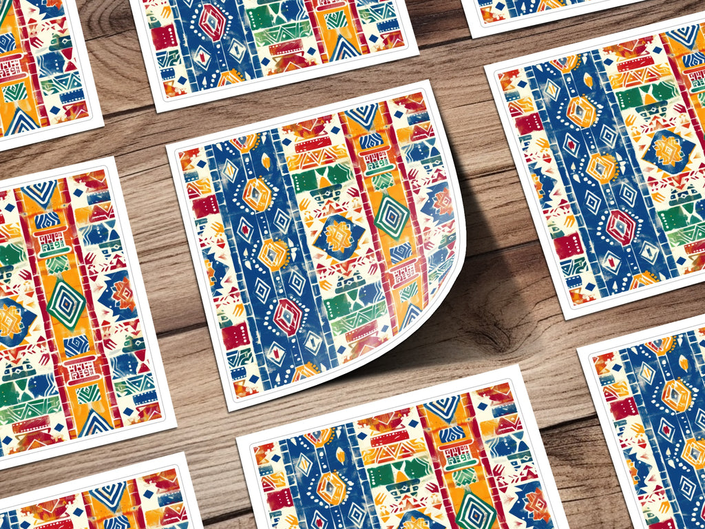 Vibrant Geometric Pattern Design Sticker Sheets