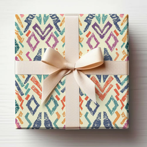 Colorful Geometric Pattern Gift Wrapping Paper Pack