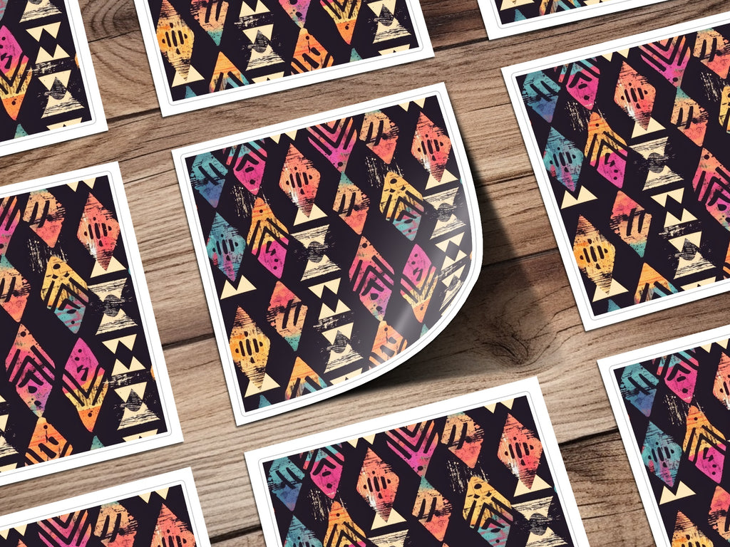 Bright Geometric Pattern Stickers for Craft Projects