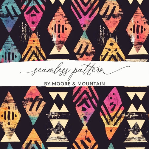 Colorful Geometric Tribal Print Seamless Pattern Design